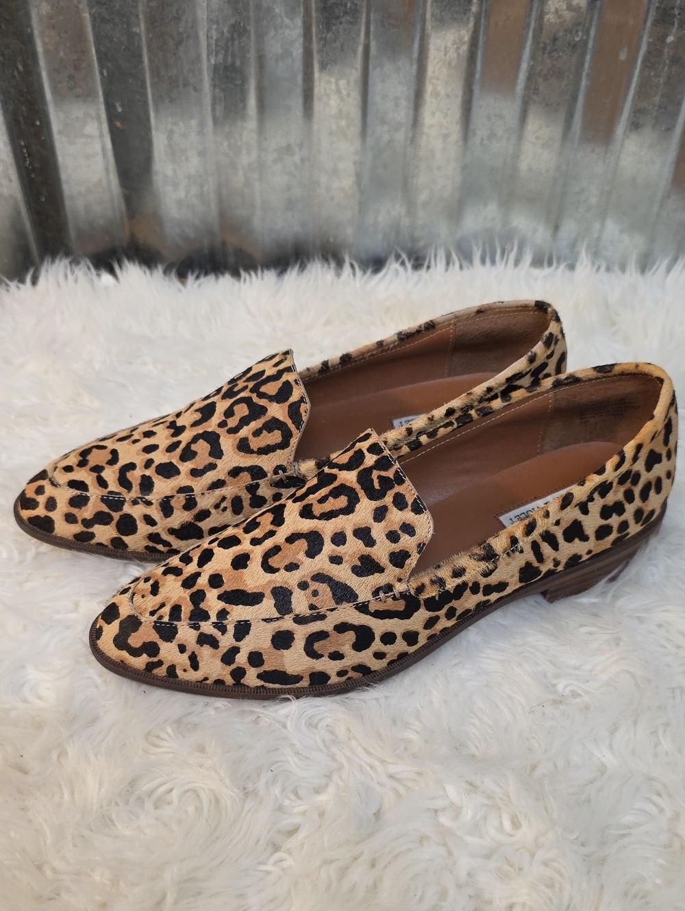 Leopard Print Slip-On Loafers - Tan & Black